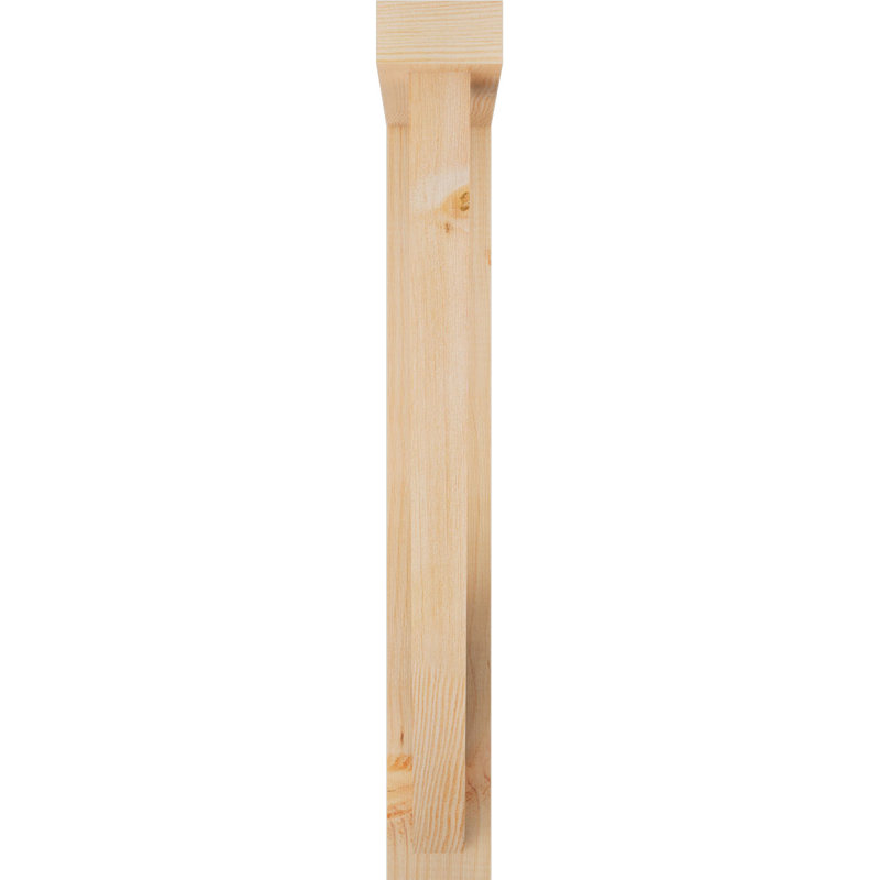 Traditional Block Bracket w/ Offset Brace, 32 x 20, 4"W Douglas Fir (Rough Sawn)