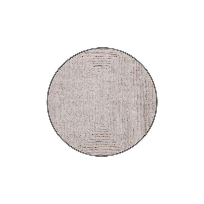 Machine Washable Gray Area Rug, Round 5'