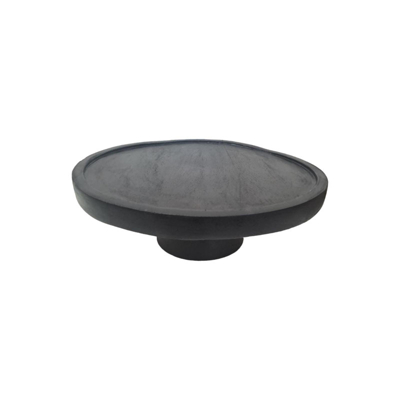 Plateau rond noir sur socle