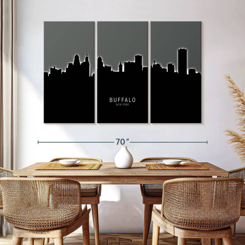 Buffalo New York Skyline VI, H 42 po x l 65 po