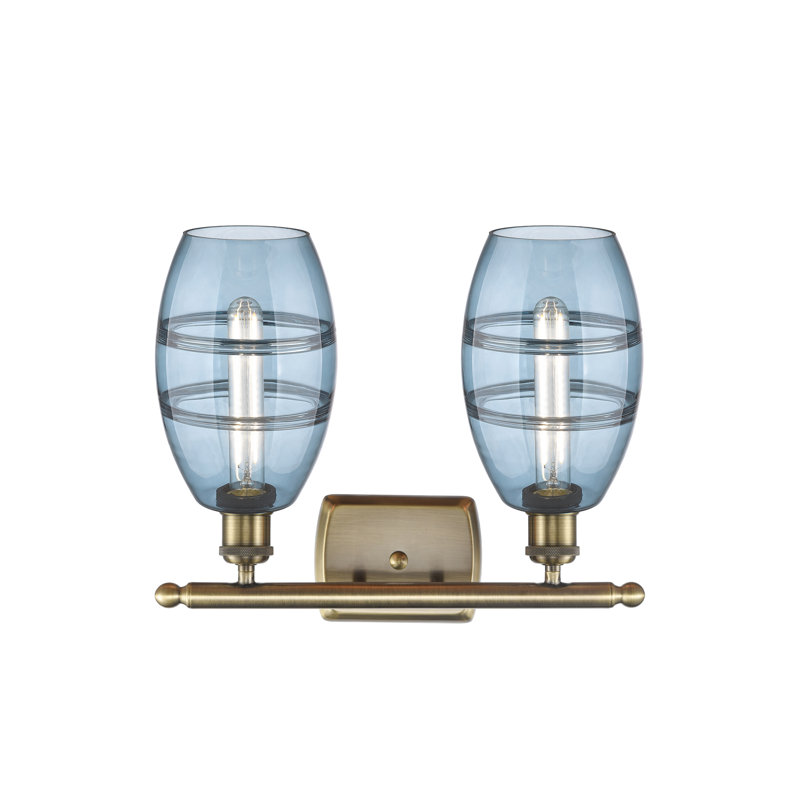 Bettylou 2 - Light Dimmable Vanity Light, Princess Blue, Antique Brass
