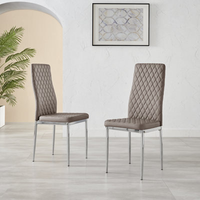 Eubanks 6 Grey Dining Table & 6 Grey Gold Leg Chairs