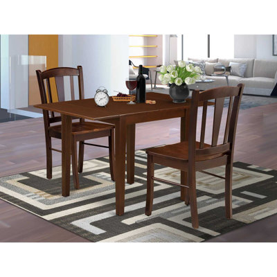 5-Piece Natural Oak Finish Solid Wood Top - Dining Room Set - Seats 4
