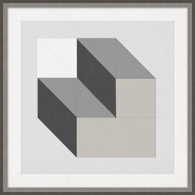 Analytical Placement 4' Framed Graphic Art Print on Glass