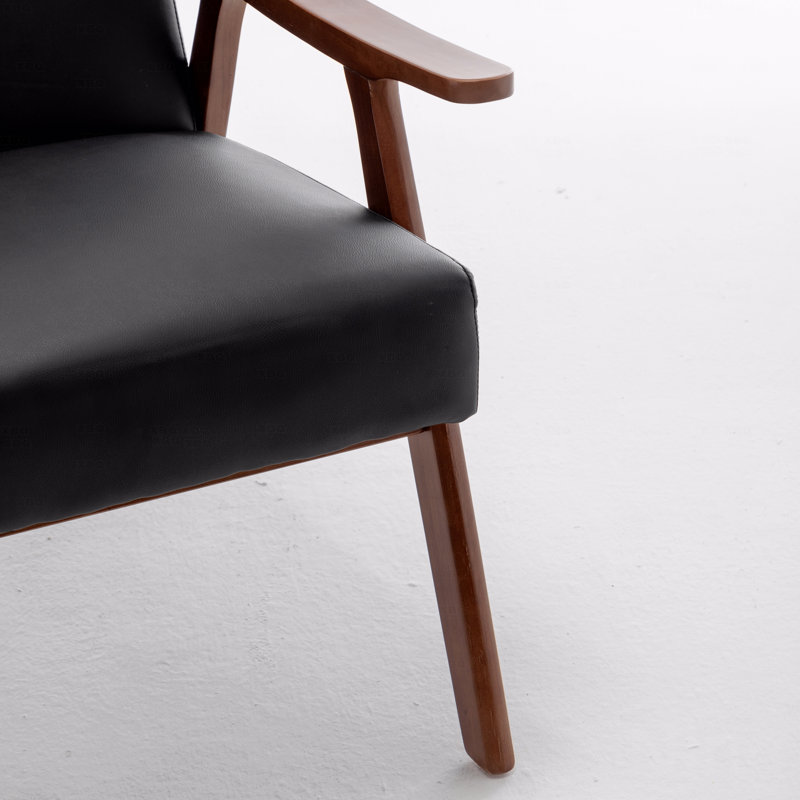 Accent Chair with Upholstery and Solid Wood Frame, Classic Mid-Century Modern Living Room Furniture for Extra Seating