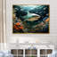 «Coral and Sharks Collage Symetry II - Beach & Ocean», reproduction d'art sur toile-95891643-95891644