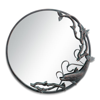 Miroir mural rond Dolphin Trio