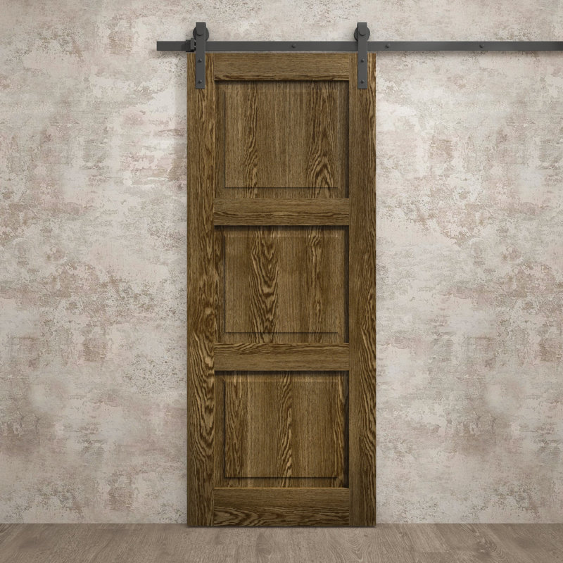 Porte de grange moderne | Ego 5010 | Ensemble de quincaillerie lourde pour rails | Portes intérieures solides, Chêne marbré