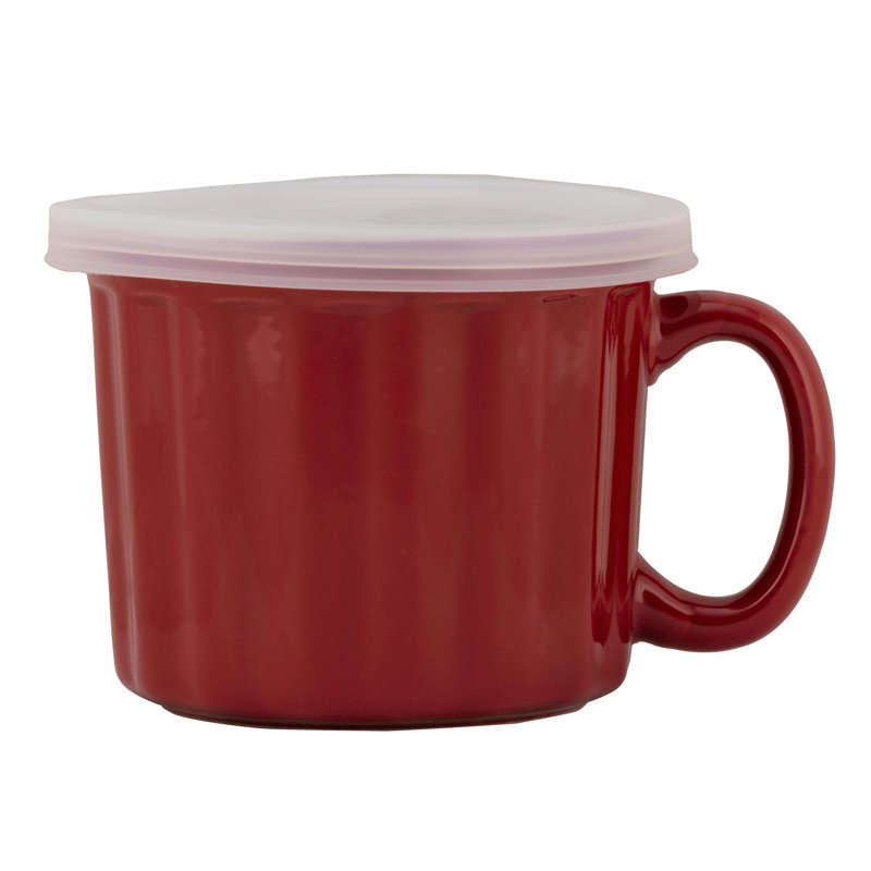 Infinity Stoneware Soup Mug, Red