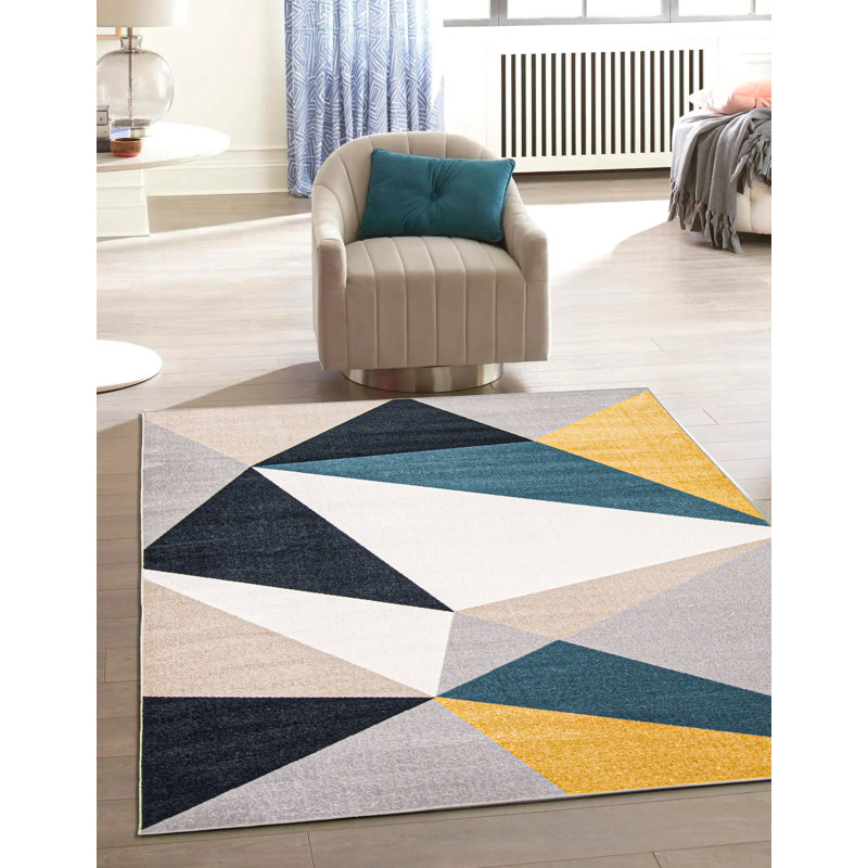 John-Thomas Abstract Indoor Rug, Rectangle 5' x 7'
