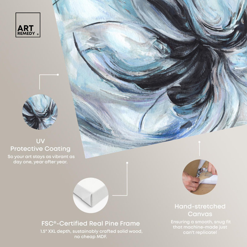 Soft Blues Canvas Modern Abstracts by , H 10 po x l 15 po, Toile tendue avec châssis