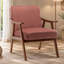Chaise d'appoint avec revêtement en microfibre et structure en bois massif, parfaite pour ajouter style et confort à tout espace de vie moderne Mid-Century-2439657