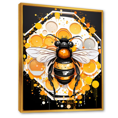 «Yellow and Black Honey Bee», art mural insectes et insectes
