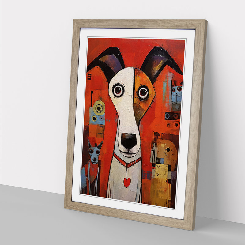 Jack Russell Dadaism - Framed Print, Oak Framed, 64cm H x 46cm W x 2cm D