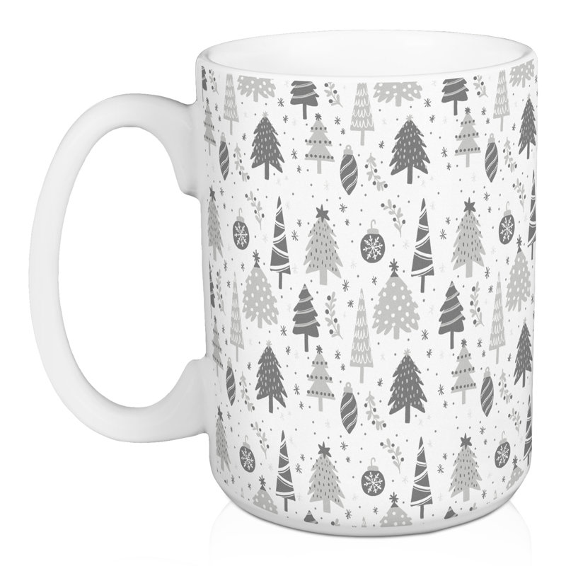 Grande tasse à motif d'ornement gris