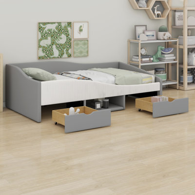 Storage Upholstered Daybed with 2 Drawers