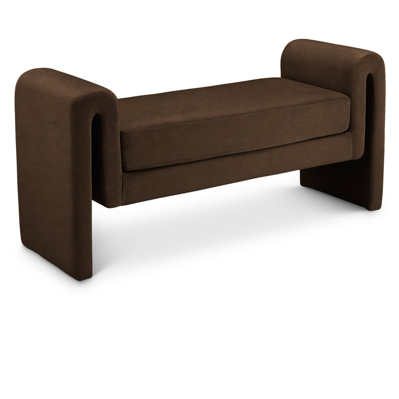 Banc rembourré Sloan, Velours brun