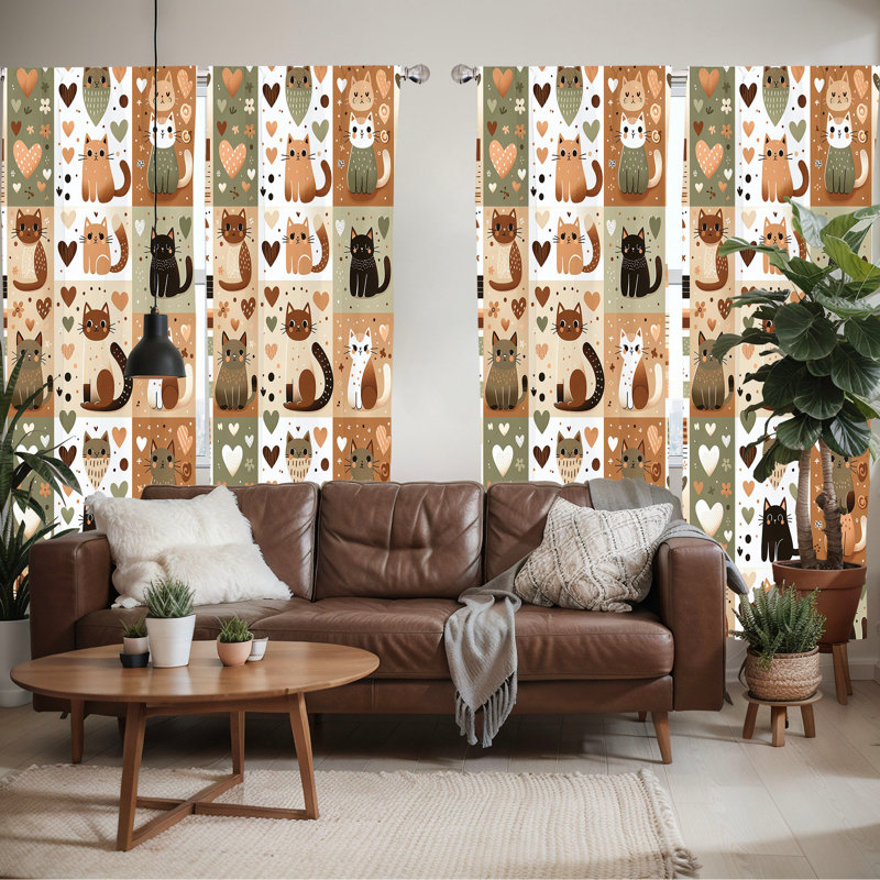 Ensemble de 2 panneaux de rideaux East Urban Home, L 56 po x L 84 po