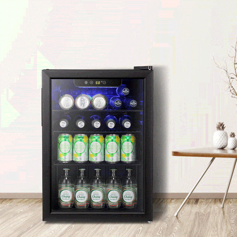 2.5 Cu.ft Beverage Refrigerator, Mini Fridge Holds 20 Bottles, Touch Control, 32-61℉, Quiet <38dB, LED Light