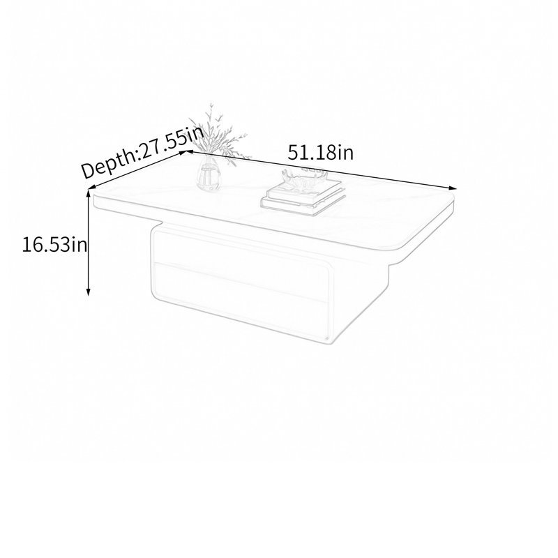 Osée, Blanc / Gris / Noir, H 16,53 po x L 51,18 po x l 27,55 po