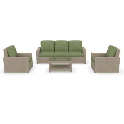 Outdoor Patio Sofa Conversation Set With Sunbrella Cushions