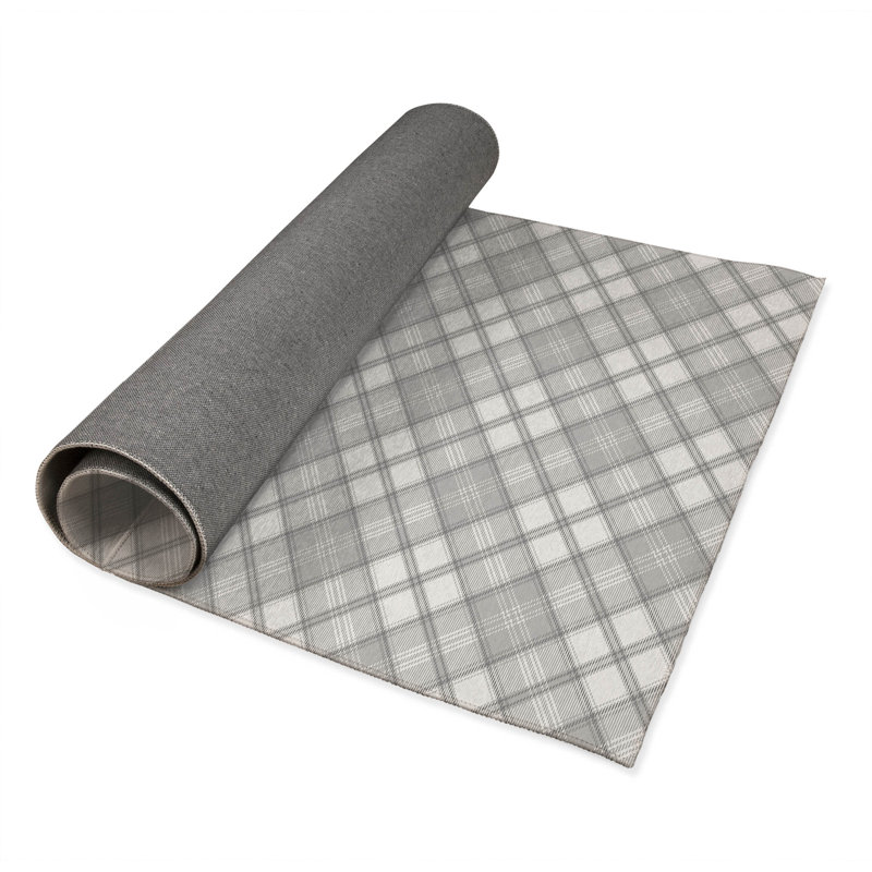 Diamond Plaid Kids Play Mat, Gray, Rectangle 36" x 60"