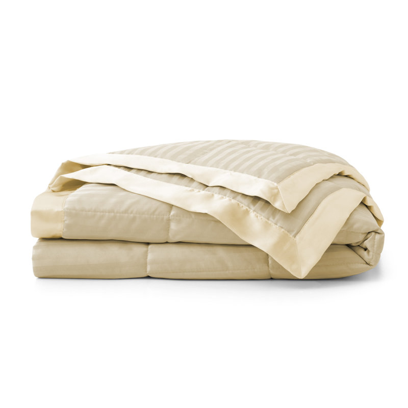 Lightweight duvet with Satin Trim, Khaki, Queen