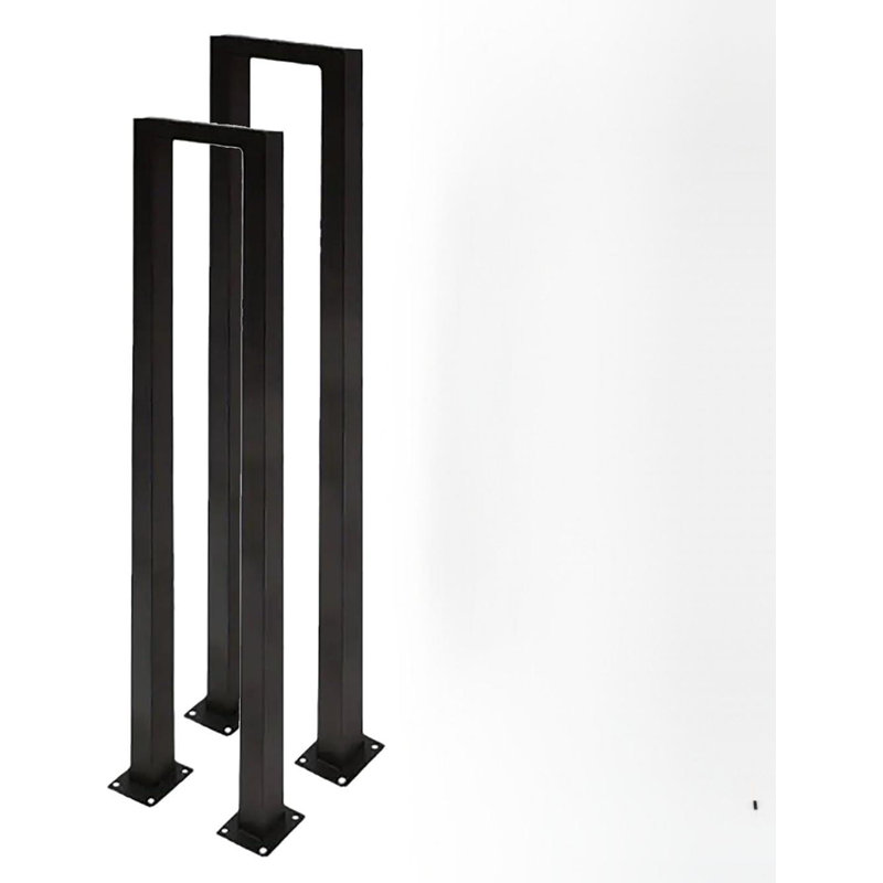 Rampe d'escalier en U 2 pièces, rampe noire mate pour les marches intérieures, rampe d'escalier extérieure en fer forgé pour porches, terrasses, lofts