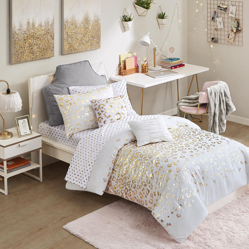 Ensemble de housse de couette à imprimé animalier Lillie, Housse de couette pour lit double/grand lit, 2 tai