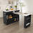  Kitchen Island with Extendable Rotating Table, Expandable Dining Station with 4 Drawers and Power Outlet, Black