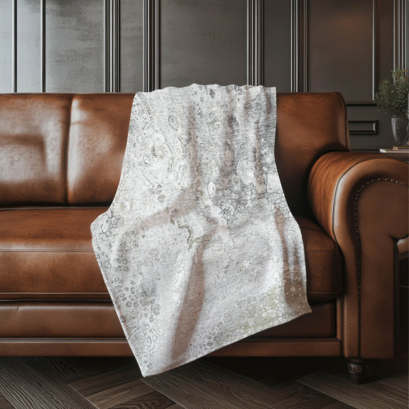 Jeté abstrait Sherpa ASB588, Argent argent