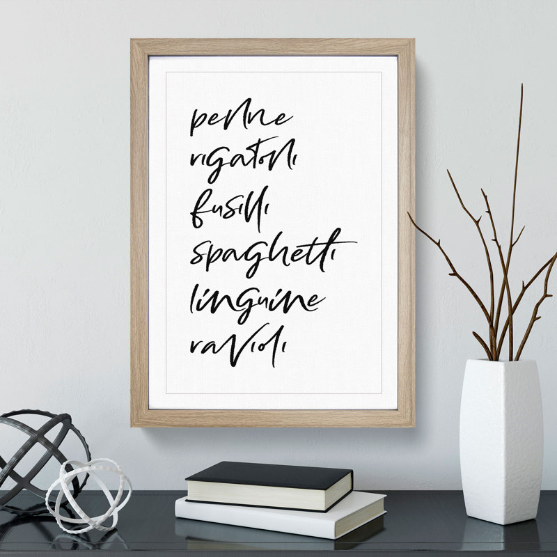 Pasta - Framed Print, 48cm H x 36cm W x 2cm D, Oak Framed