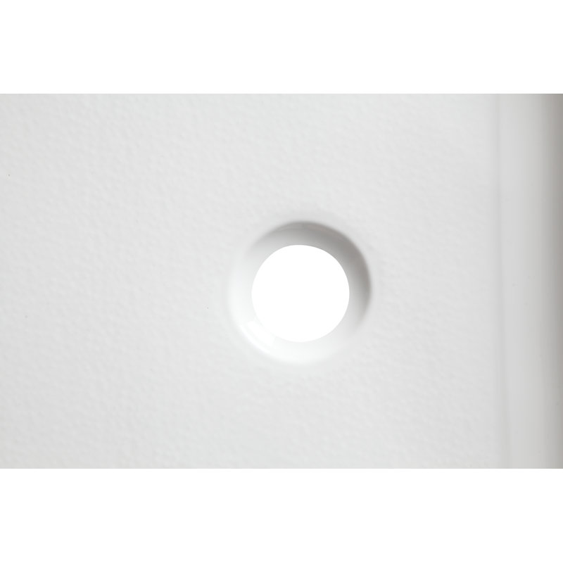 White Acrylic and Fiberglass Rectangular Shower Base with Right Drain