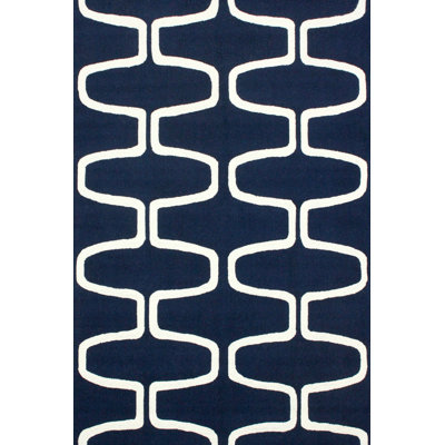 Tapis bleu marine Wolfenbarger