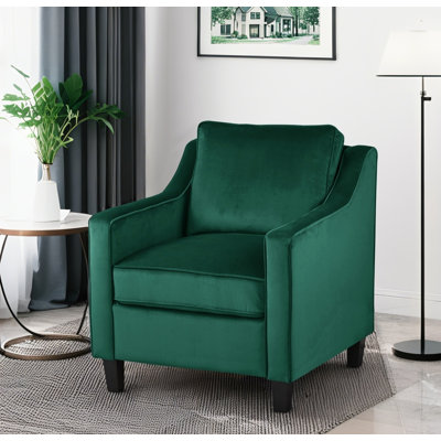 Fauteuil club, fauteuil d'appoint en velours vert