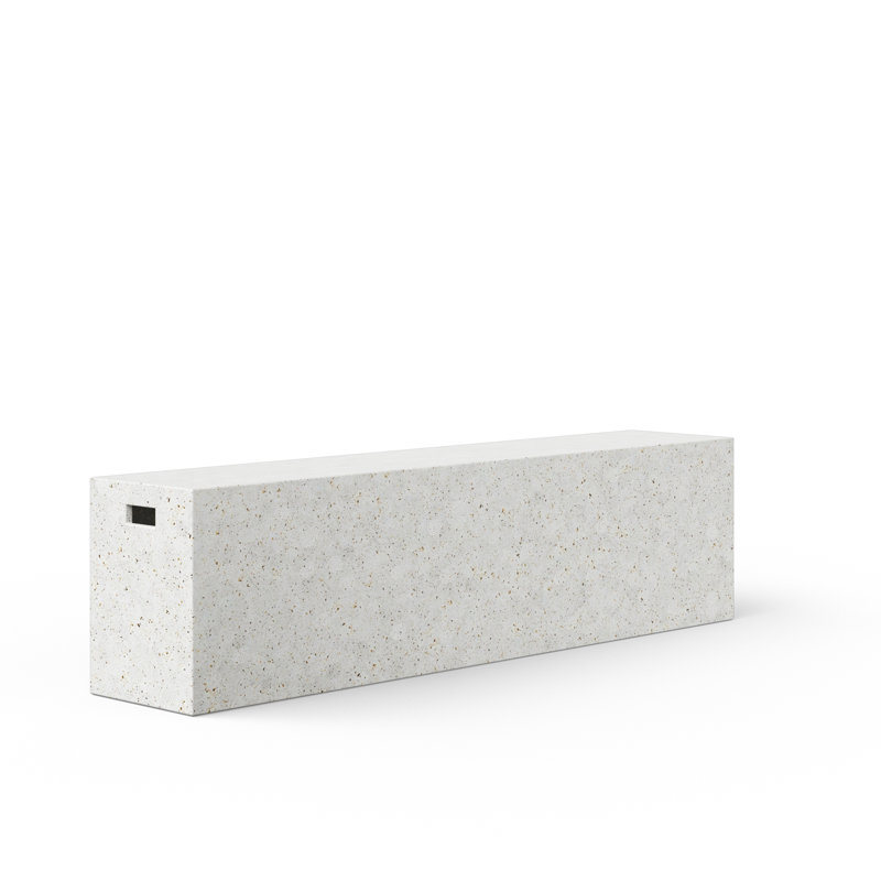 Mixx Bench, Ivory Terrazo, 18"H x 70.75" W x 14" D