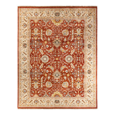 One-of-a-Kind 9' 2" X 11' 10" 2000s Wool Area Rug in Orange