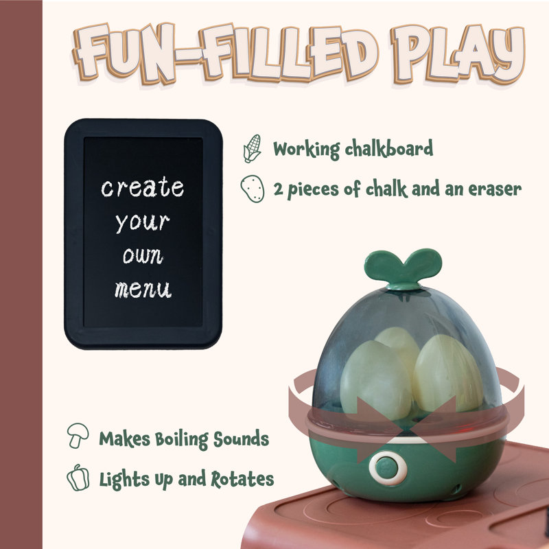 Sunnydaze Mini Meals Kids Kitchen Playset with Lights and Sounds