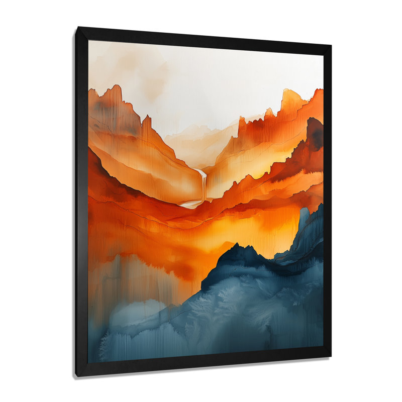 Novaleah - Landscapes Canvas Wall Art, Black, 20" H x 12" W, Single Picture Framed Print