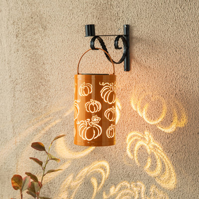 10.75"H Fall Pumpkin Solar Powered LED Lantern