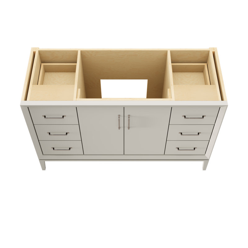 Alexandra Single Extra Wide Bath Vanity, Vintage Taupe, Satin Nickel, 54"