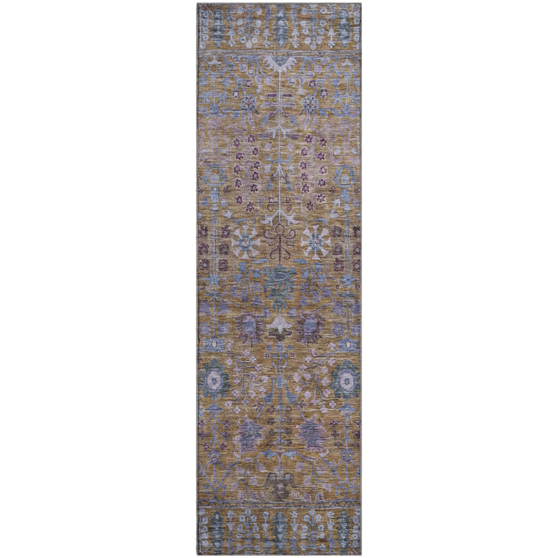 Tapis lavable à la machine de qualité supérieure Mayfield AMF2231, Brun, Tapis de couloir 2 pi 3 po x 7 pi 6 po