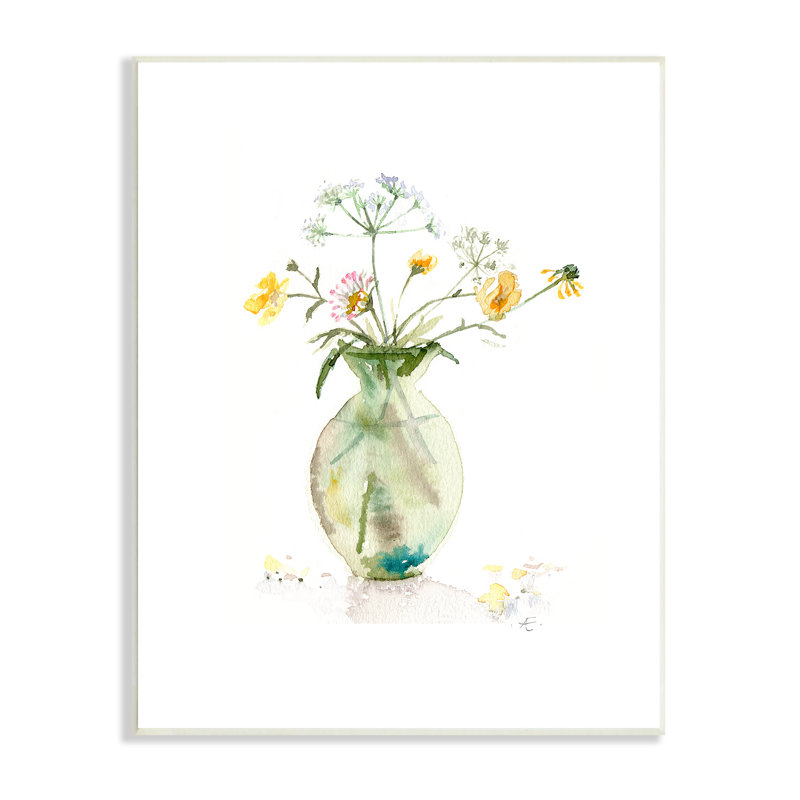 Buttercups Daisies, Bois, H 15 po x l 10 po x P 0,5 po