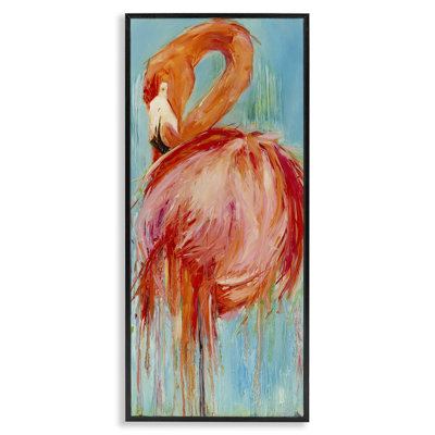Au-454, Giclée audacieuse peinture abstraite flamant rose