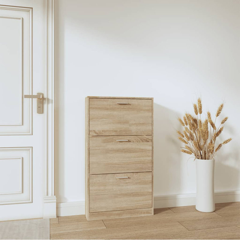 9 Pair Flip Down Shoe Storage, Smoked Oak