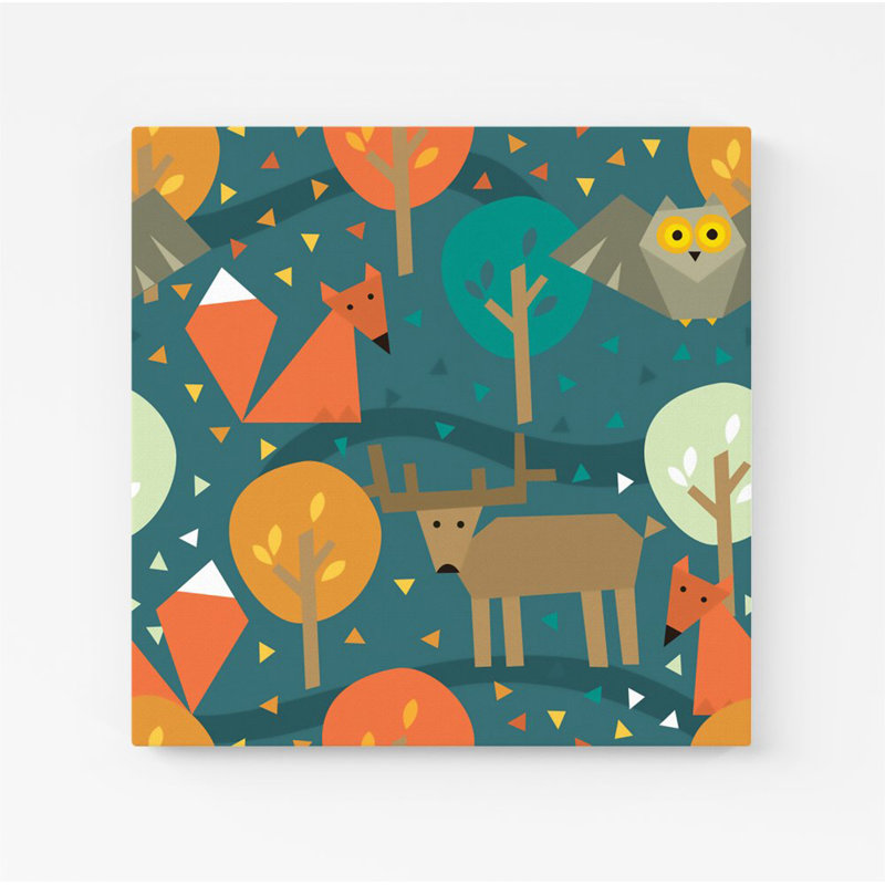 Wild Nightlife - Wrapped Canvas Print, 16cm H x 16cm W x 3.8cm D