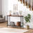 41.5" Rustic Brown Narrow Console Table for Behind Couch Industrial Sofa Table with Wood Shelf and Metal X-Frame Entryway Hallway Table with Storage Shelf for Living Room Foyer