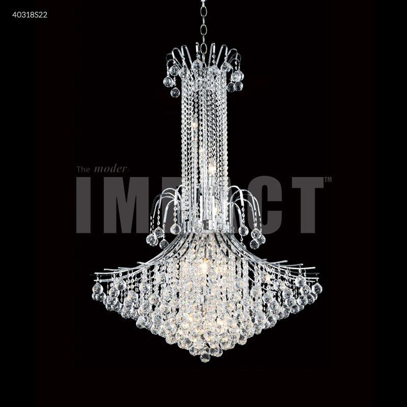 Lustre à niveaux variable 14 lumières Cascade, Strass Swarovski