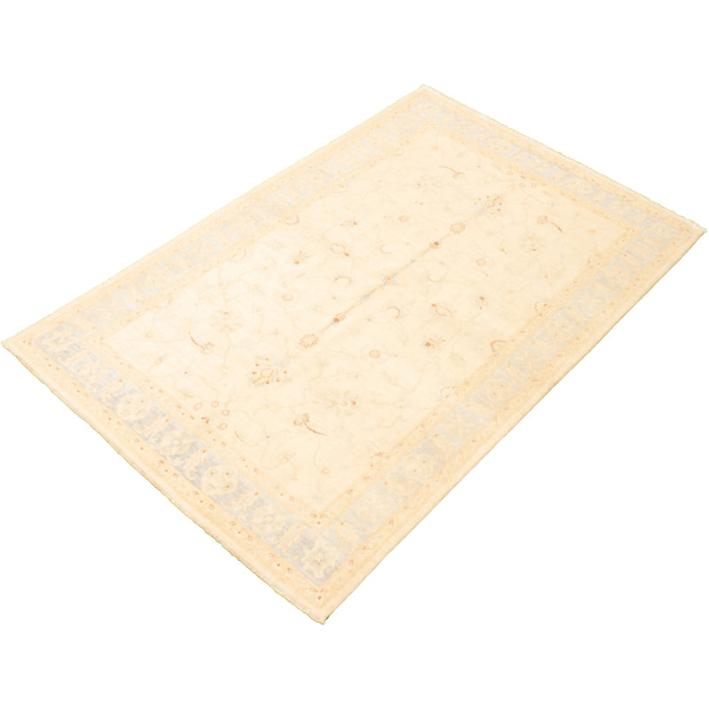 Tapis décoratif en laine de conception unique 6 pi x 9 pi noué à la main new age ushak