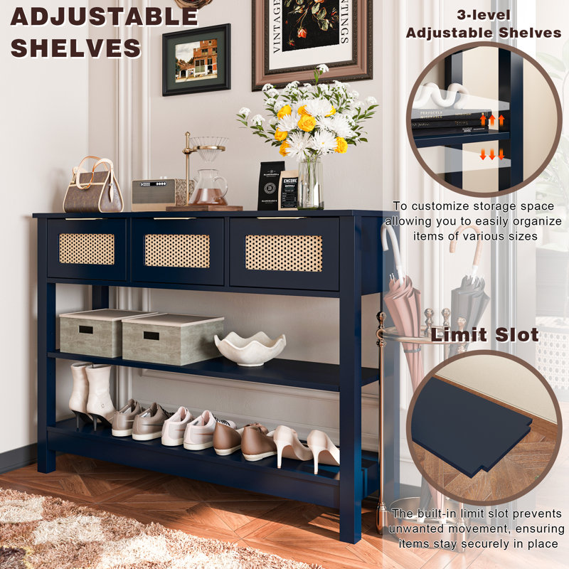 43.3'' Console Table, Navy